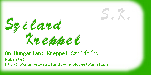 szilard kreppel business card